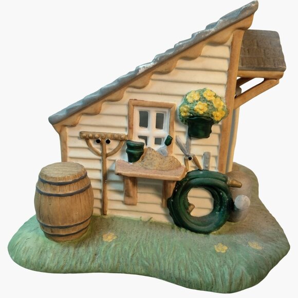 Partylite Garden Shed Tealight Candle Holder Luminary Figurine - Picture 5 of 14